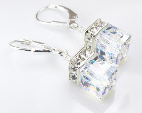 Cube drop earrings deals