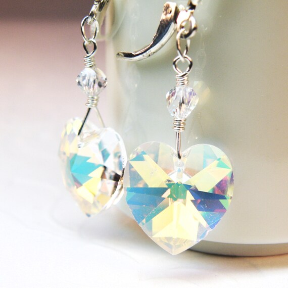 Swarovski gold shop heart earrings