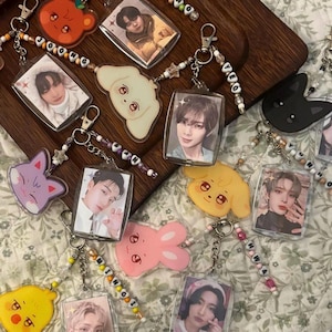 Aniteez Ateez Photo Keychain | Kpop Gifts & Merch | Atiny Gifts | Beaded Acrylic Keychain | Kpop Accessories | Ateez Bias
