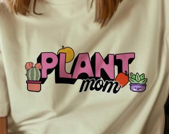 Plant Mom Tshirt, Plant Lover Top, Gardening Tee, Unisex Softstyle T-Shirt - Green Thumb Gift, Nature Enthusiast Tee, Botanical Shirt, Plant