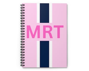 Monogramm Notizbuch: Spiralblock mit Initialen - Liniert