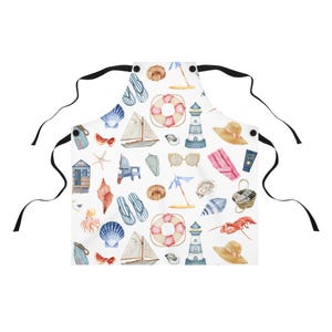 Beach Apron, New England Chef Gift Apron, Nautical Cooking Apron, Coastal Apron, Kitchen Apron