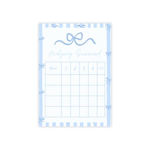 Mahjong-scorecard Post-it-notitieblokken | Kladblok met blauw lint