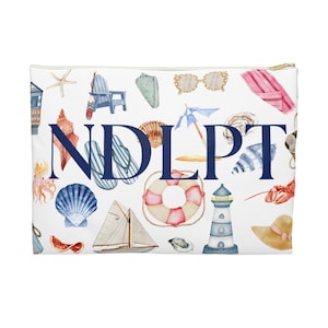 Needlepoint Project Bag, Gift for Friend - Accessory Pouch, Organizer, Zipper Pouch, Coastal Grandmother