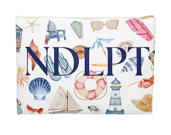 Needlepoint Project Bag: Coastal Grandmother Accessory Pouch