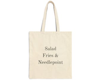 Needlepoint Canvas Tote Bag: Sturdy Cotton Shopping Bag
