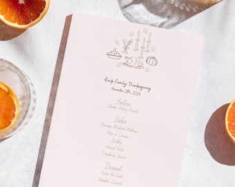 Editable Thanksgiving Menu Template: Canva Friendsgiving (Digital Download)