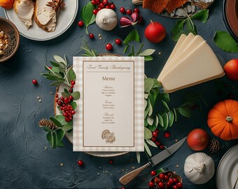 Thanksgiving/Friendsgiving Menu, Editable Order, Download, Edit, Print