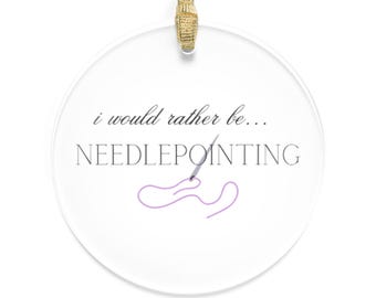 Acrylic Ornaments, Needlepoint Ornament, Gift for Needlepointer, Needlework Gift, Holiday Decoration, Christmas Ornament, Craft Room Decor,