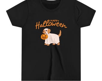Camiseta infantil de Halloween con diseño de perro