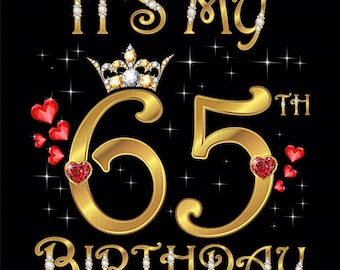 65th Birthday Rhinestone Crown PNG: Diamond Heart Clip Art (Digital Download)