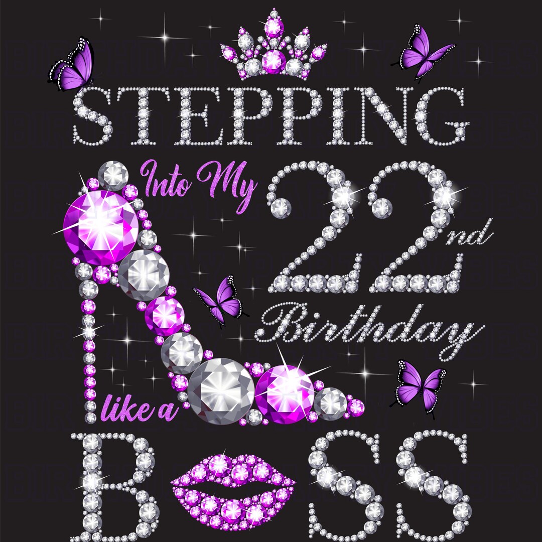 22nd Birthday Boss Design: Diamond Heels PNG (digital Download) - Etsy