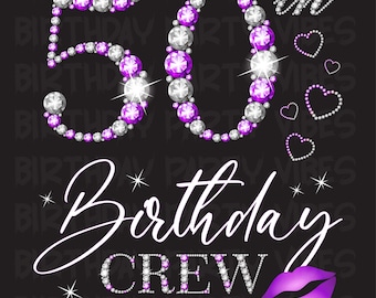 50th Birthday Crew PNG Design: Matching Family Team Shirts (Digital Download)