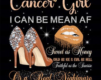 Cancer Girl PNG Clipart – Zodiac Horoscope Birthday Design for T-Shirts and Mugs
