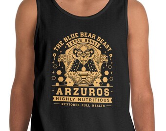 Canotta unisex in cotone pesante Arzuros Honey Vintage Crest // Videogioco Monster Hunter Stories 3: Twisted Reflection // Gamer / Mondo / Selvaggi