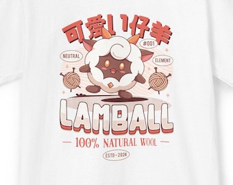 Lamball Wool Emblem KIDS Heavy Cotton T-Shirt // Palworld Video game // Gaming Tee // Gamer T-Shirt // Lovander // Survival // Farming