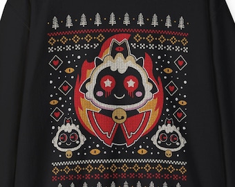 Cutest Cult Ugly Sweater Unisex Crewneck Sweatshirt // The Cult of the Lamb Video Game // Ugly Christmas Sweater // Xmas // Gamer // Gaming