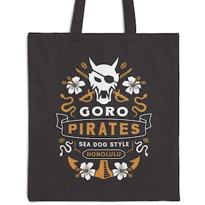 Sea Dog Style In Honolulu Cotton Canvas Tote Bag // Yakuza Video Game // Like A Dragon // Pirate Yakuza In Hawaii / Goro Majima / Ono Michio
