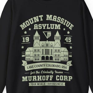 Sudadera unisex vintage de cuello redondo de Mount Massive Asylum // Videojuego Outlast // Juegos // Jugador // Pruebas de Outlast / Corporación Murkoff