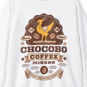 Chocobo Coffee Vintage Unisex Crewneck Sweatshirt // Final fantasy Video Game // Gaming // Gamer // Cactuar // Cactilio // Cloud Strife