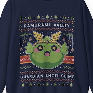 Ramuramu Valley Ugly Sweater Unisex Rundhals-Sweatshirt // Maplestory Video Game // Gaming // Ugly Christmas Sweater // Weihnachten // Pink Bohne