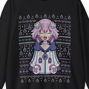Planeptune Ugly Sweater Unisex Crewneck Sweatshirt // Neptunia Video Game // Gaming // Top Nep // Hyperdimension Neptunia / Xmas / Christmas