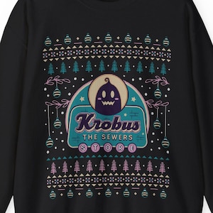 Krobus The Merchant Ugly Sweater Unisex Crewneck Sweatshirt // Stardew Valley Video Games // Gamer // Ugly Christmas Sweater // Pelican Town