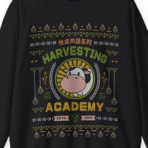 Kawaii Harvesting Ugly Sweater Unisex Crewneck Sweatshirt // Harvest Moon Video Games // Ugly Christmas Sweater // Story Of Seasons // JRPG