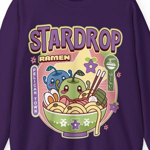 ジュニモ ラーメン ユニセックス クルーネック スウェットシャツ // スターデュー バレー ビデオゲーム // ゲーム // ゲーマー // ジュニモ // ファーミング シミュレーター // RPG // 麺類