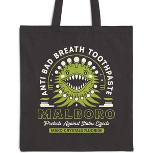 Malboro Toothpaste Emblem Cotton Canvas Tote Bag // Final Fantasy Video Game // Gaming Tee // Molbol // Cactuar // Chocobo // Mmorpg // FF7