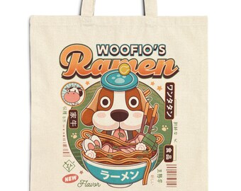 Woofio Vintage Ramen Cotton Canvas Tote Bag // Harvest Moon Video Game // Gaming // Farming Simulator // Story Of Seasons // Grand Bazaar