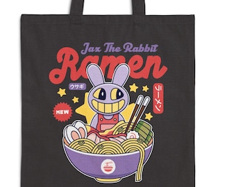 Jax Purple Rabbit Ramen Cotton Canvas Tote Bag // the Amazing