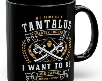 タンタラス劇団エンブレム ブラック マグカップ (11 オンスまたは 15