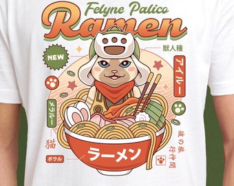Felyne Palico Ramen Unisex T-Shirt // Monster Hunter Video game // Gaming Tee // Gamer T-Shirt // Monster Hunter World // Iceborne // Pukei