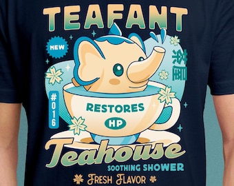 Teafant Cute Teahouse Unisex T-Shirt // Palworld Video game // Gaming Tee // Gamer T-Shirt // Lovander // Crafting // Survival // Farming