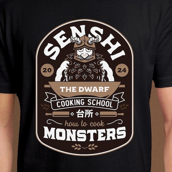 Dwarf Cooking School Emblem Unisex T-Shirt // Delicious In Dungeon Anime // Anime Tee // Manga T-Shirt // Senshi Of Izganda // Dungeon Meshi