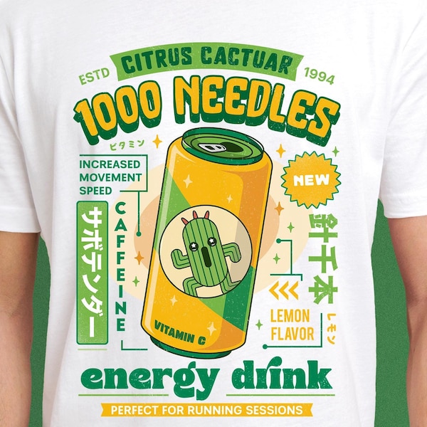 Cactuar Energy Drink Unisex T-Shirt // Final Fantasy Video Game // Gaming Tee // Gamer Shirt // Cactuar // Cactilio // Final Fantasy XIV
