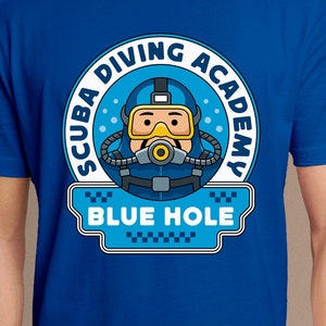 Deep Sea Diver Academy Unisex T-Shirt // Dave The Diver Video Game // Gaming Tee // Gamer T-Shirt // Diving Game // Bancho Sushi //Adventure