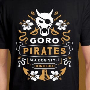 Sea Dog Style In Honolulu Unisex T-Shirt // Yakuza Video Games // Gaming tee // Gamer Shirt / Pirate In Hawaii // Kamurocho // Like A Dragon