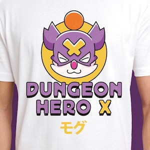 Dungeon Hero X Mog Unisex T-Shirt // Final Fantasy Video Game // Gaming Tee // Gamer T-Shirt // Moogle // Kupo // Chocobo Mystery Dungeon