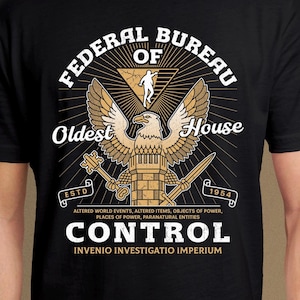 Paranatural Oldest House Crest Unisex T-Shirt // Control Video game // Gaming Tee // Gamer T-Shirt / Federal Bureau Of Control / Jesse Faden