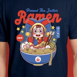 Pomni The Jester Ramen Unisex T-Shirt // The Amazing Digital Circus Cartoons // TADC // Pomni // Jax // Kinger // Zooble // Ragatha // Cute