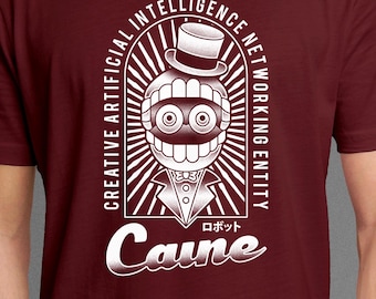 Camiseta unissex com o emblema do líder Caine // The Amazing Digital Circus Cartoons // TADC // Pomni // Jax // Kinger // Zooble // Ragatha // Cute