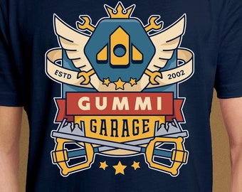 The Gummi Garage Emblem Unisex T-Shirt // Kingdom Hearts Video-Spiel // Gaming Tee // Gamer T-Shirt // Sora // Schlüsselblade // Heartless / Reparatur
