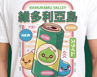 Ramuramu Valley Energy Drink Unisex T-Shirt // Maplestory Video Game // Gaming Tee // Gamer T-Shirt // Pink Bean // Slime // Orange Mushroom