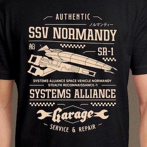 Ssv Normandy Garage Unisex T-Shirt // Mass Effect Video Games // Gaming Tee // Gamer T-Shirt // Commander Shepard // Systems Alliance // N7