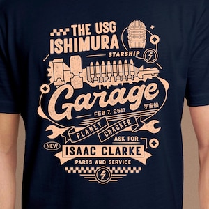 Usg Ishimura Garage Unisex T-Shirt // Dead Space Video game // Gaming Tee // Gamer T-Shirt // Plasma Cutter // The Marker // Survival Horror