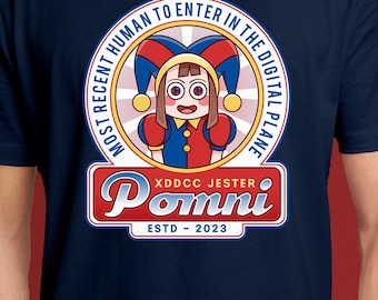 Pomni The Jester Emblem Unisex T-Shirt // The Amazing Digital Circus Cartoons // TADC // Pomni // Jax // Kinger // Zooble // Ragatha // Cute