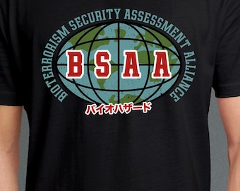 Bsaa Vintage Emblem Unisex T-Shirt // Resident Evil Video Game / Gaming Tee / Gamer T-Shirt / Resident Evil 3 Nemesis / Umbrella Corporation