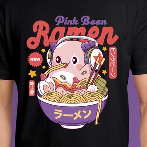 Ramen Pink Bohne Kawaii Unisex T-Shirt // Maplestory Video Game // Gaming Tee // Gamer T-Shirt // Pink Bohne // Slime // Nudeln // Japanisch